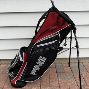 Ping Hoofer 4 Series Golf Bag 4 Way Dividers Stand Carry Dual Straps Black Red