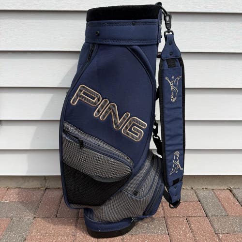 Ping Hoofer Cart Golf Bag 6 Way Dividers Dark Blue Vintage