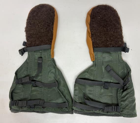 Illionois Glove Company US Military Leather Palm Flyers Mittens Wool Liner M NEW