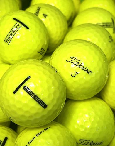12 Near Mint AAAA Yellow Titleist Tour Speed Used Golf Balls