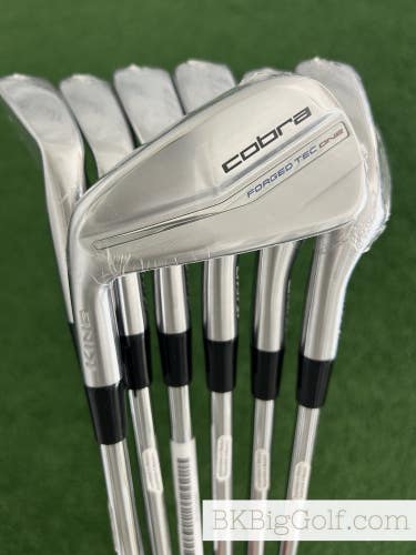 NEW LH Cobra King Forged Tec One Length 23 Iron Set 5-G / KBS $-Taper Lite