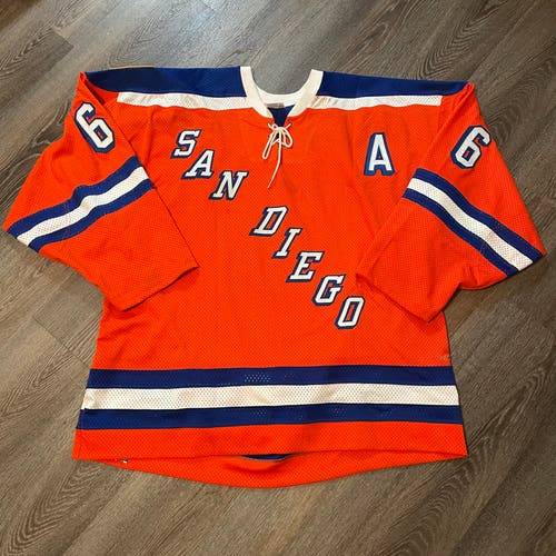 Vintage AIS San Diego Gulls WCHL Jersey Sz 56 Jamie Black Autographed Game Worn?