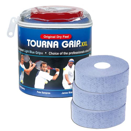 TOURNA Grip XXL, Original Dry Feel Tennis Grips. Blue