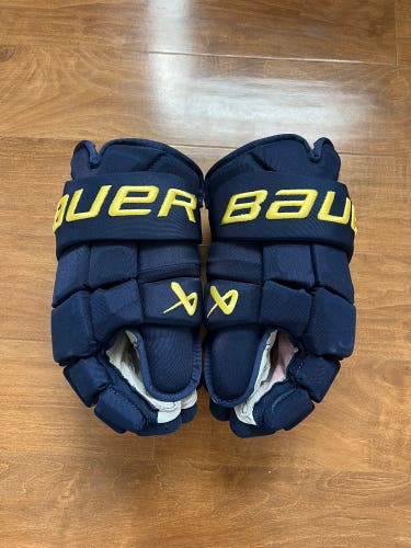 Custom Pro Stock Team Sweden 14" Bauer Supreme Mach Gloves - Rickard Rakell 4 Nations Face-Off