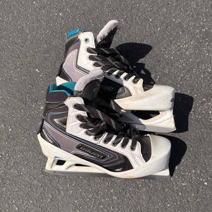 Bauer Reactor 7000 Hockey Goalie Skates Senior size 5D (Regular Width) With Elite Skate Guards
