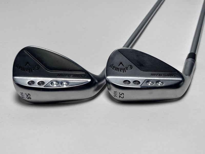 Callaway Jaws Raw Chrome Wedge Set 52* 10 58* 10 Spinner 115g Steel Mens LH