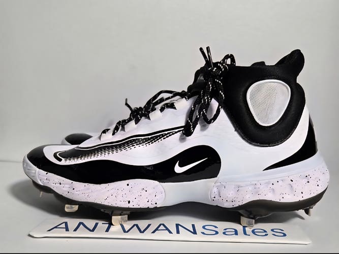 Nike Alpha Huarache Elite 4 Mid White/Black Baseball Cleats FD2744-107 Men’s 12