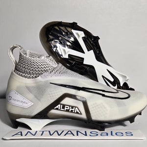 Nike Alpha Menace Elite 3 White Black Football Cleats CT6648-100 Men’s Size 12