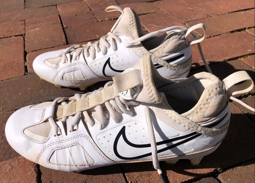 Lacrosse Cleats, Nike Huarache 9 Varsity Lax, White Unisex Size M 6.5 (W 7.5-8) Low Top (Used)