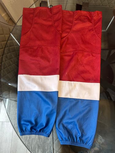 Hockey socks red white blue Colorado avalanche