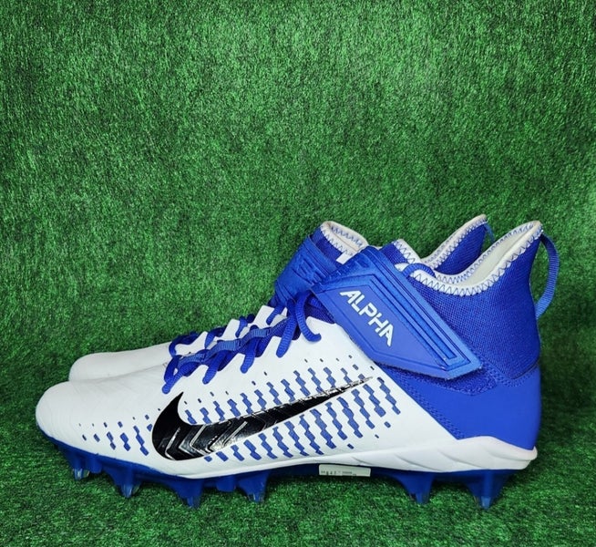 NEW Nike Alpha Menace Pro 2 White Blue Black Cleats (BV3945-101) Men's Size 13.5