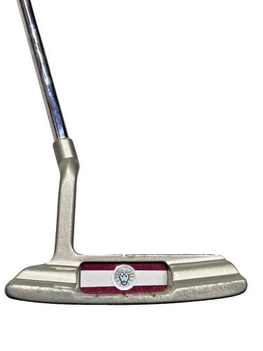 John Daly Lion Logo Plumber's Neck Blade Putter RH Steel 34.5" New Midsize Grip