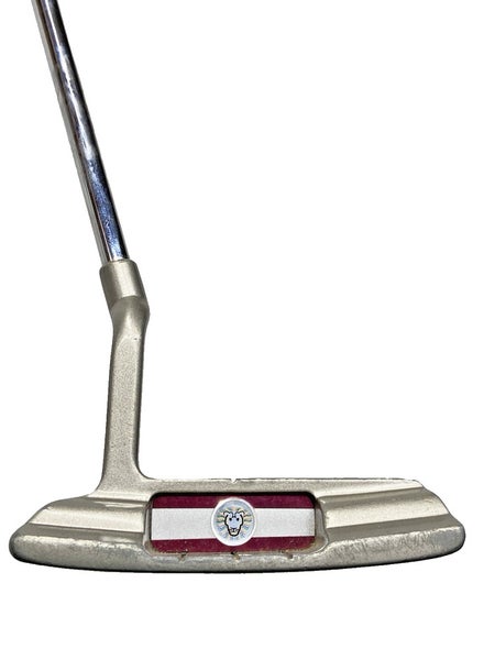 John Daly Lion Logo Plumber's Neck Blade Putter RH Steel 34.5" New Midsize Grip