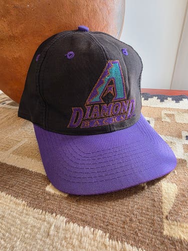 Arizona Diamondbacks Vintage Logo 7 Black & Purple 'A' Logo Adjustable Hat Cap