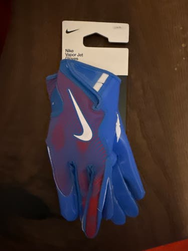Blue Large Adult Nike Vapor Jet Gloves (New)