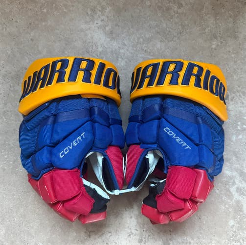 Pro Stock Warrior Game Used Tomas Tatar New Jersey Devils Reverse Retro Hockey Gloves