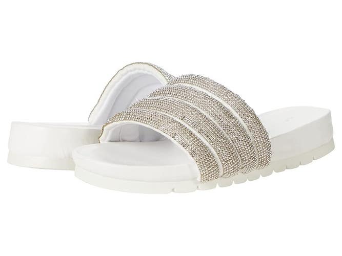 Anne Klein Gloria GLOR01F9-100 Slide Women's US 10 White Slip On Sandals KHD809