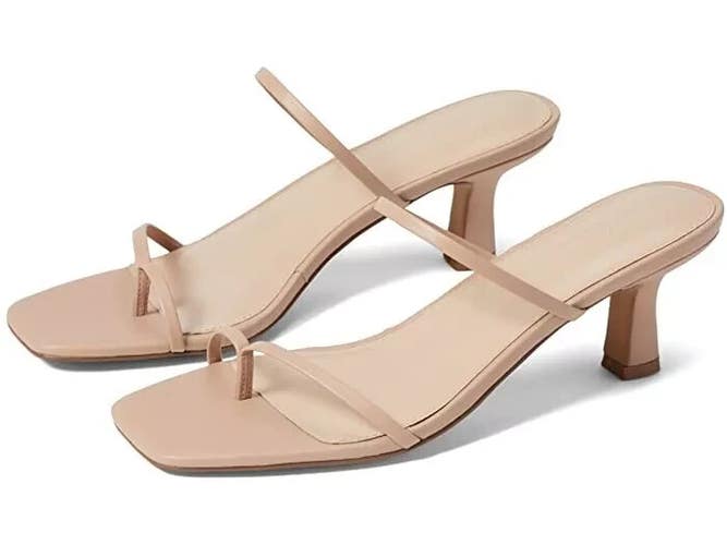 Faryl by Farylrobin Aria Sandals Women's US 14 Brown Leather Kitten Heel KHD835