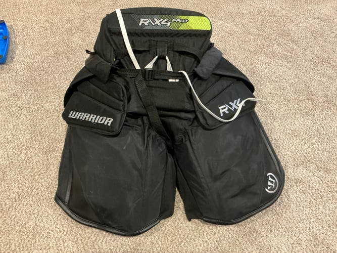 Black Senior XL Warrior Ritual X4 Pro+ Hockey Goalie Pants (Used)