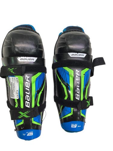 Used Bauer BAUER 10 SHINGUARDS Intermediate Shin Guards Black 10" 11347-S000265643
