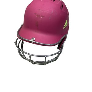 Used Adidas HELMET WITH MASK Batting Helmet w/Mask Pink M/L 11347-S000265638