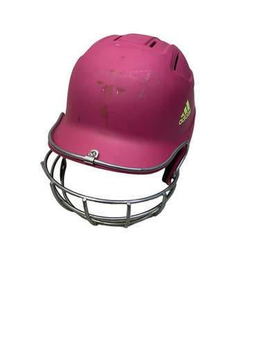 Used Adidas HELMET WITH MASK Batting Helmet w/Mask Pink M/L 11347-S000265638