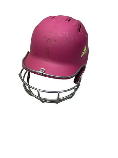Used Adidas HELMET WITH MASK Batting Helmet w/Mask Pink M/L 11347-S000265638