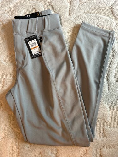 Gray Men's Small Adult Under Armour Game Pants (New)