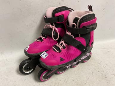 Used Rollerblade MICROBLADE Junior Rec Fitness Skates Black Adjustable 11855-S000200526