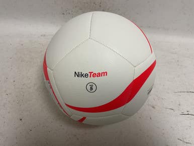 Used Nike PARK Size 5 Soccer Ball White And Red 11855-S000200521