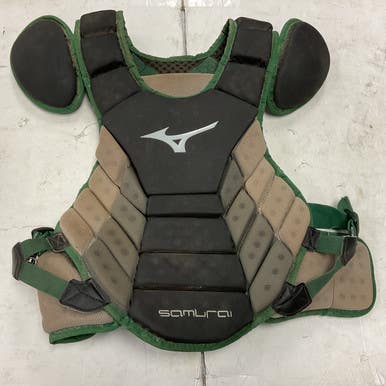 Used Mizuno SAMURAI 15 Catchers Chest Protector Black And Green Adult 11855-S000200477