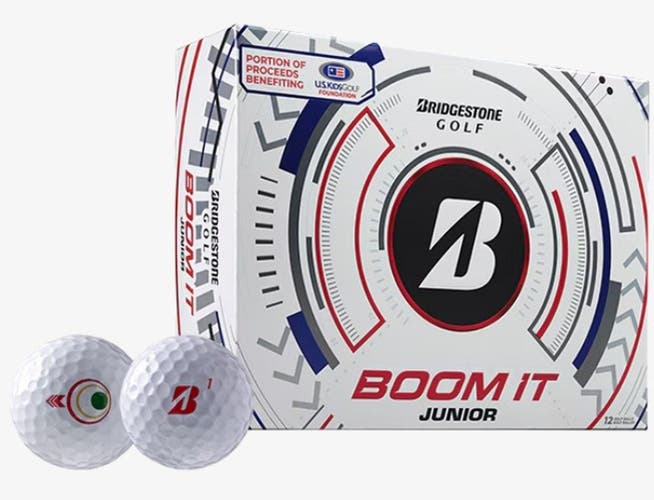 Bridgestone BOOM IT Junior Golf Balls (White, 12pk) 1 Dozen 2026 NEW