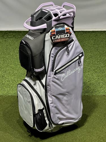 Callaway Womens Cargo Cart 14-Way Golf Bag White/Orchid Petal NEW