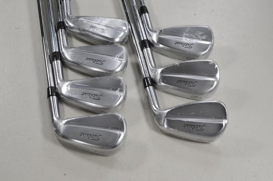 Titleist T250 2025 4-PW Iron Set Stiff Flex Right AMT Black Steel NEW # 213675