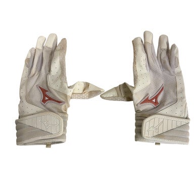 Used Mizuno BB/SB Batting Gloves White MD 11406-S000109456