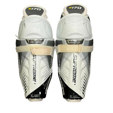 Used Bauer SUPREME S170 Youth Shin Guards White 9" 11406-S000109334