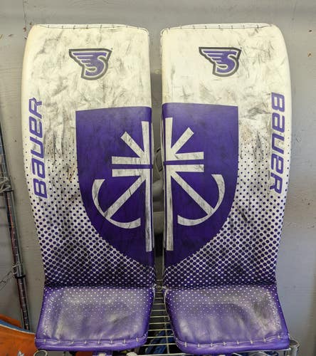 Small Bauer Hyperlite Goalie Leg Pads Pro Stock (Used)