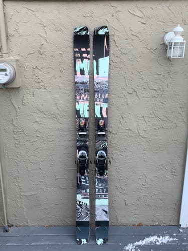2019 Moment 187 cm Powder Meridian Skis With Bindings Max Din 14 (Used)