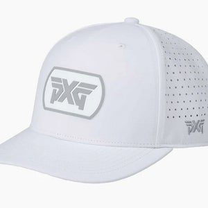 NEW PXG Perforated 6 Panel Dog Tag White/Grey Adjustable Snapback Golf Hat/Cap