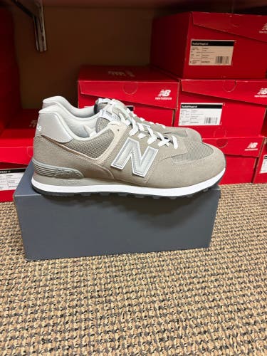 Gray Men's Size M 12.0 (W 13.0) Adult New Balance 574 Shoes (New)