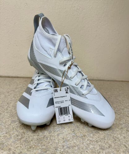 Adidas Adizero Impact.2 Football Cleats White/Silver Size 11.5 NEW w/tags