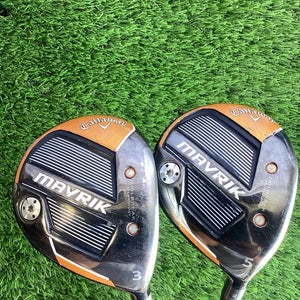 Callaway Mavrik Fairway Woods Set 3 & 5 HZRDUS 5.5 Regular Graphite Shafts