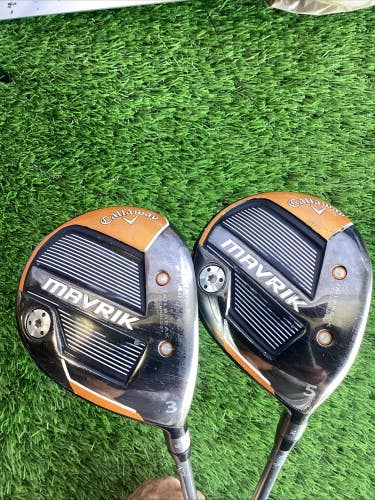 Callaway Mavrik Fairway Woods Set 3 & 5 HZRDUS 5.5 Regular Graphite Shafts