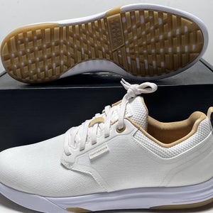 Travis Mathew The Daily Pro Hybrid Golf Shoes White Gum Mens SZ 9 (1MAA224 1WGM)