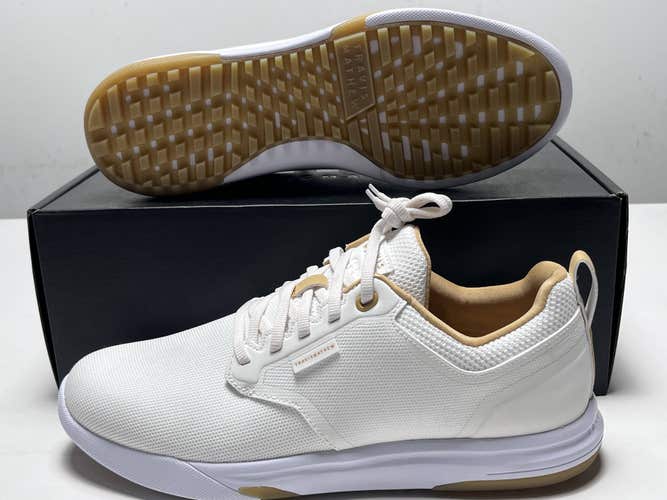Travis Mathew The Daily Pro Hybrid Golf Shoes White Gum Mens SZ 9 (1MAA224 1WGM)