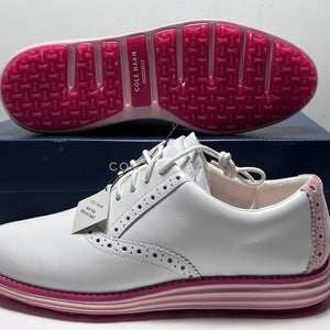 Cole Haan OG Shortwing Golf Golf Shoes White Crystal Rose Womens SZ 7.5 (W30276)