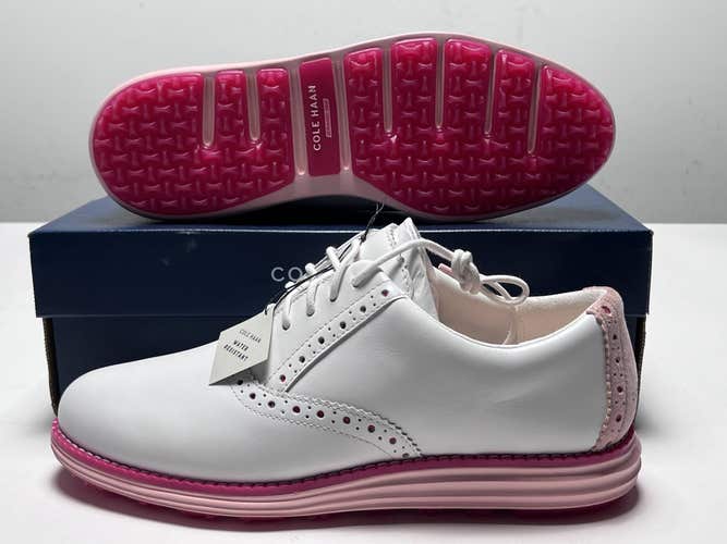 Cole Haan OG Shortwing Golf Golf Shoes White Crystal Rose Womens SZ 7.5 (W30276)
