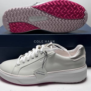 Cole Haan GP Topspin Golf Golf Shoes White Silver Birch Women's SZ 8 (W31179)