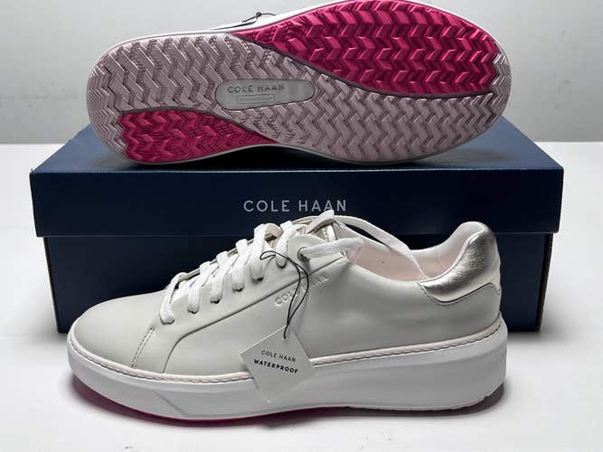 Cole Haan GP Topspin Golf Golf Shoes White Silver Birch Women's SZ 8 (W31179)