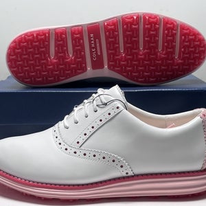 Cole Haan OG Shortwing Golf Golf Shoes White Crystal Rose Womens SZ 8.5 (W30276)